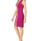 Vestido justo com acabamento em renda Pappagallo feminino, rosa, tamanho 8
