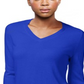 Karen Scott Suéter Feminino Gola V Manga 3/4 Azul Tamanho GG