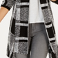 Cardigan xadrez jacquard feminino Style &amp; Co, preto, tamanho extragrande