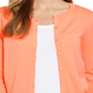 Cardigan feminino de manga comprida com botões na frente, tamanho XX-G, laranja, Charter Club