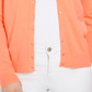 Cardigan feminino de manga comprida com botões na frente, tamanho XX-G, laranja, Charter Club