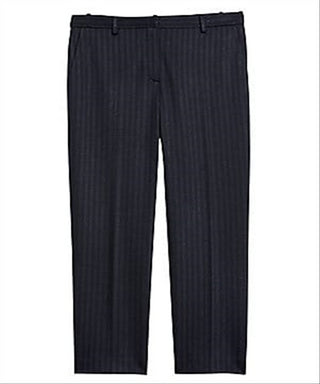 Theory Women's Striped Mid Rise Dress Pants Black Size 2
