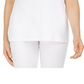 Karen Scott Top Henley Feminino com Acabamento Vichy Branco Tamanho XX-G