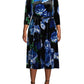 Vestido Calvin Klein Feminino Estampa Floral Veludo Azul Tamanho 14W