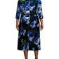 Vestido Calvin Klein Feminino Estampa Floral Veludo Azul Tamanho 14W