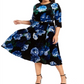 Vestido Calvin Klein Feminino Estampa Floral Veludo Azul Tamanho 14W