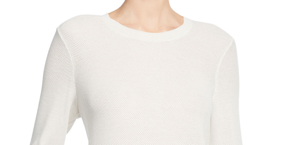 Suéter feminino de malha aberta Eileen Fisher Tencel marrom tamanho pequeno médio