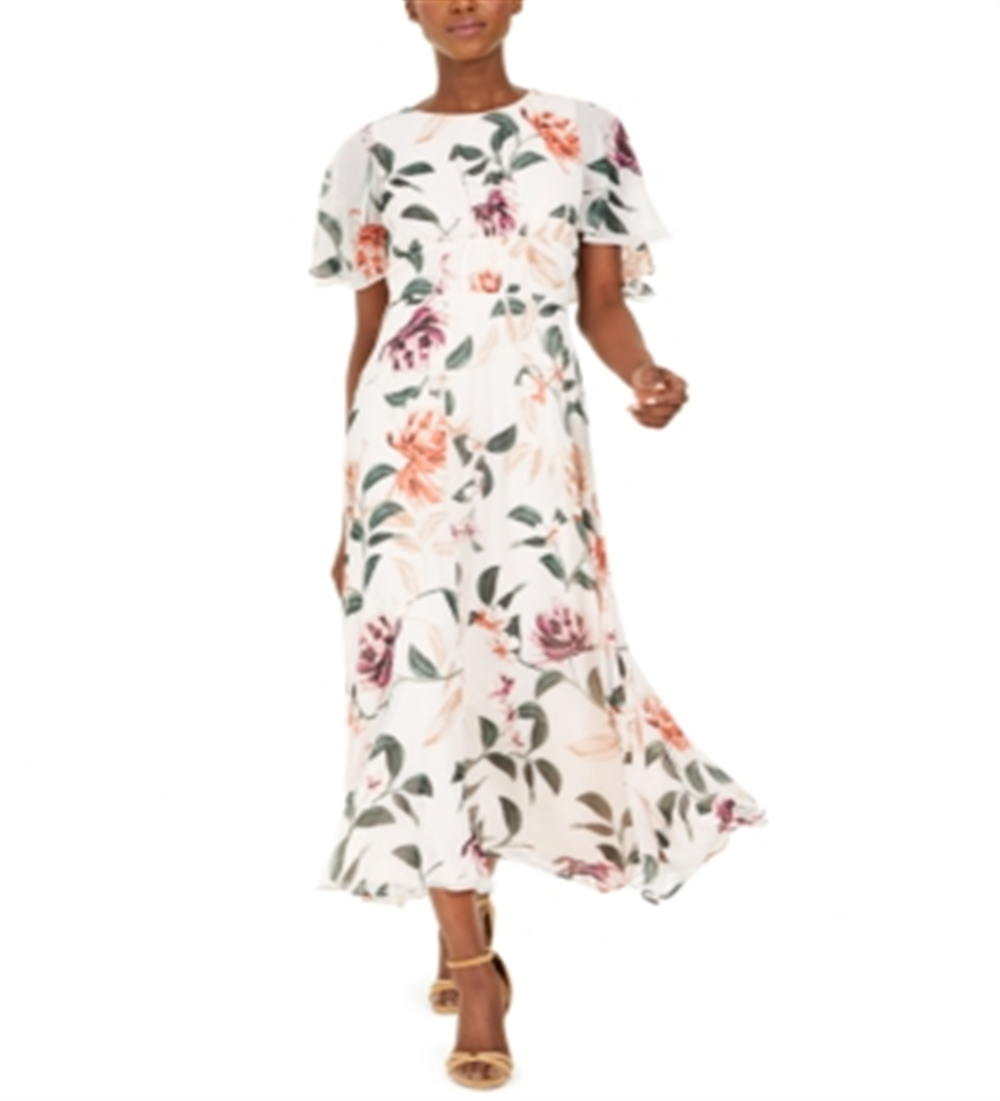 Vestido longo floral feminino Calvin Klein rosa tamanho 10