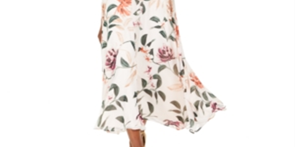 Vestido longo floral feminino Calvin Klein rosa tamanho 10