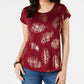 Camiseta feminina Dolman Graphic da Style &amp; Co, vermelha, tamanho pequeno P