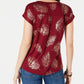 Camiseta feminina Dolman Graphic da Style &amp; Co, vermelha, tamanho pequeno P