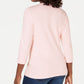 Blusa feminina Karen Scott de algodão com acabamento em botões, rosa, tamanho GG