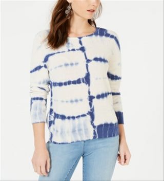INC Womens Tie-Dye Pullover Sweater White Size -XL
