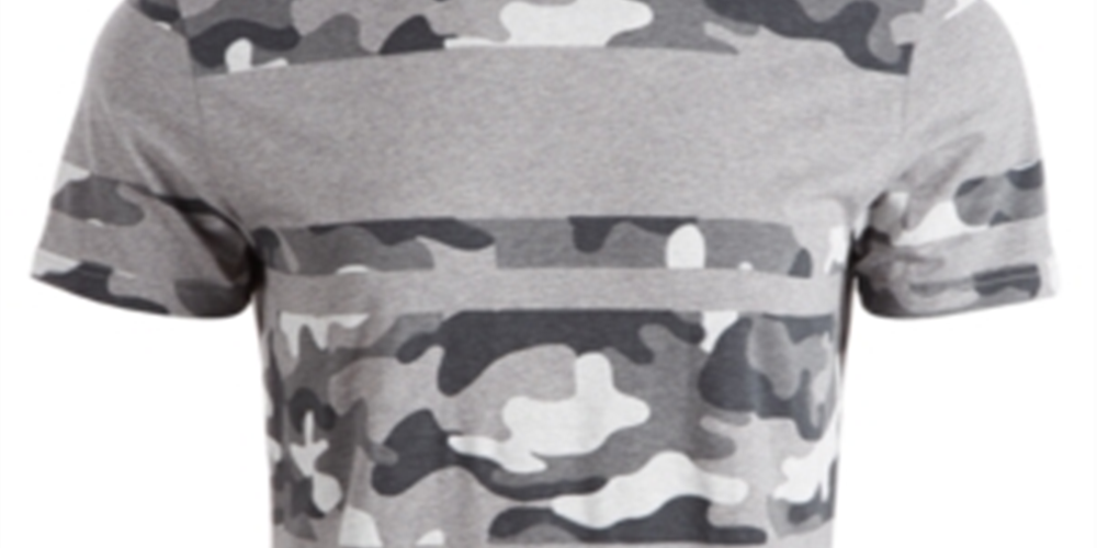 Camiseta camuflada masculina American Rag Blocked, cinza, tamanho grande