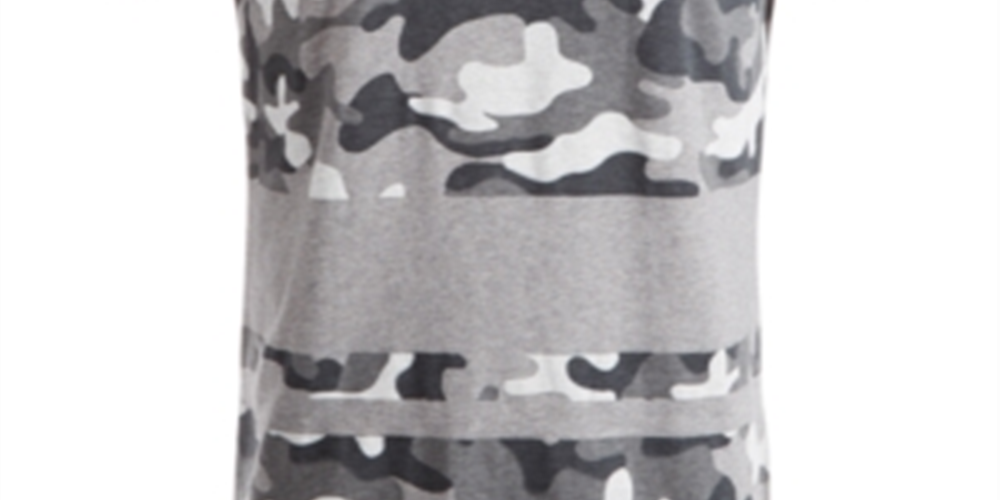 Camiseta camuflada masculina American Rag Blocked, cinza, tamanho grande