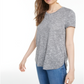 Camiseta feminina manga curta Bar III cinza tamanho XX-G