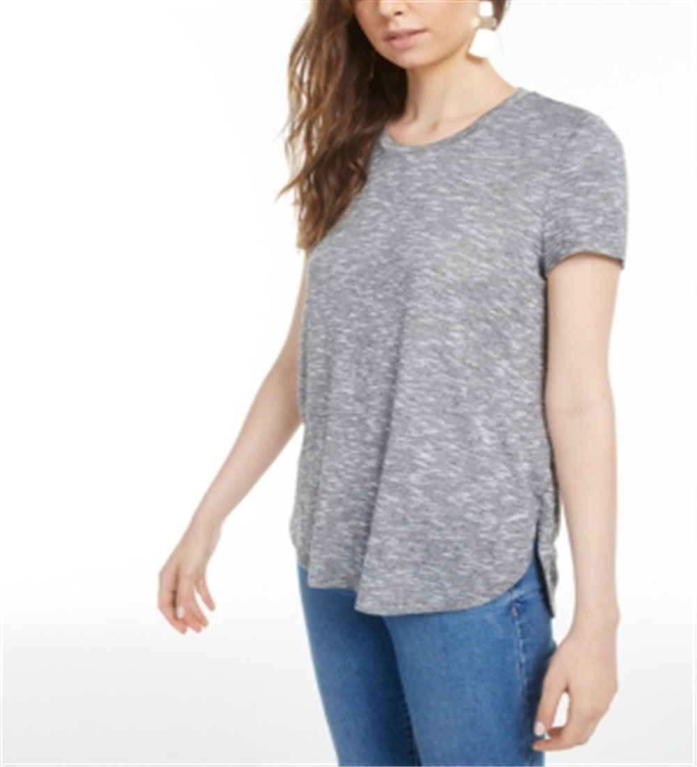 Camiseta feminina manga curta Bar III cinza tamanho XX-G