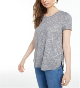 Camiseta feminina manga curta Bar III cinza tamanho XX-G