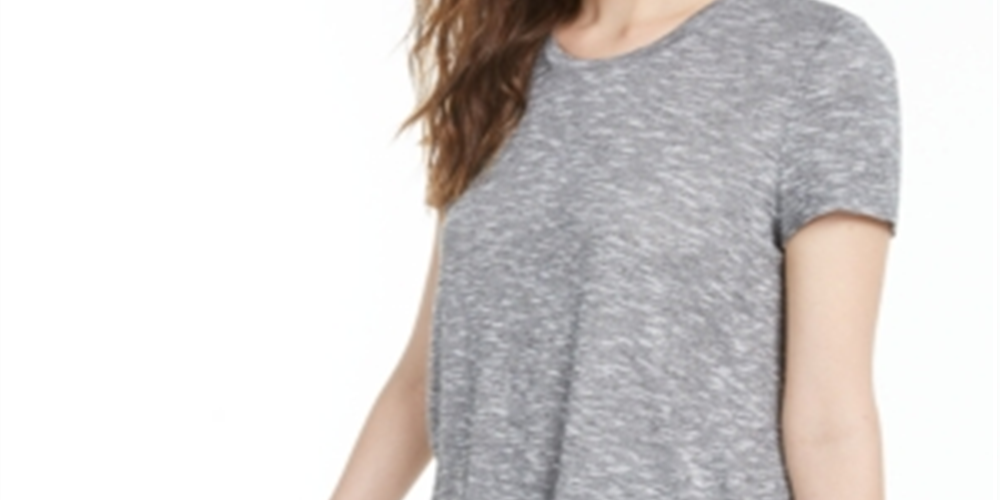Camiseta feminina manga curta Bar III cinza tamanho XX-G
