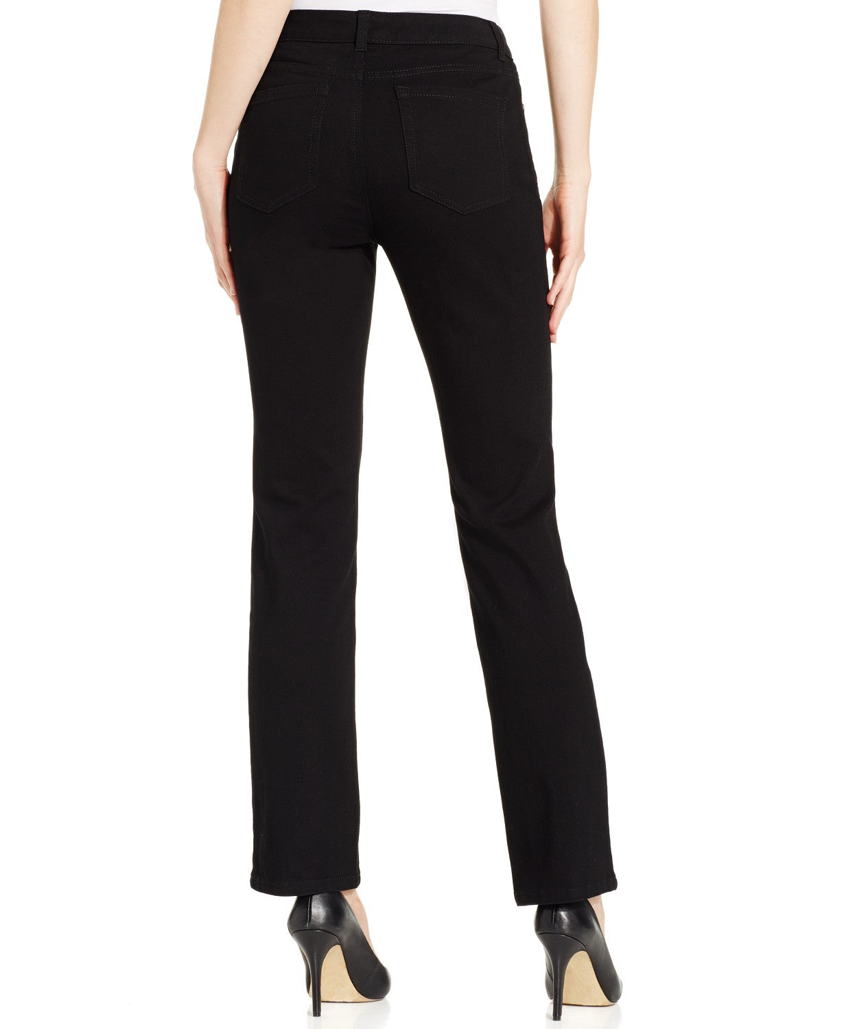 Calça jeans feminina Charter Club Lexington reta preta tamanho 14X4