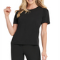 Blusa feminina DKNY com ombros bufantes, preta, tamanho extragrande