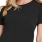 Blusa feminina DKNY com ombros bufantes, preta, tamanho extragrande