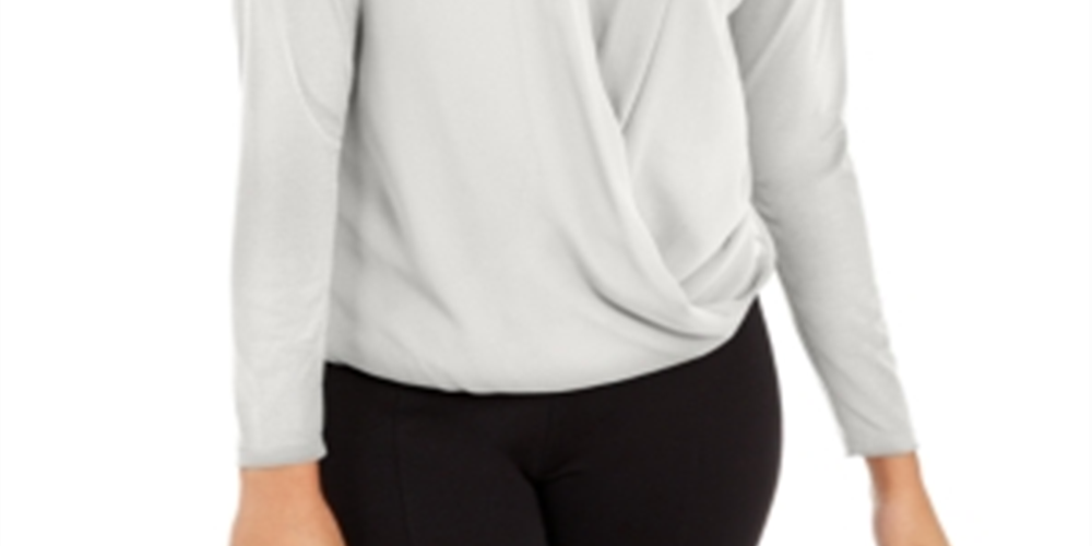 Top Alfani Feminino Petite Surplice Branco Tamanho Petit M