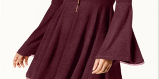 Vestido American Rag Junior com manga sino e ajuste evasê, vermelho, tamanho grande