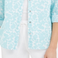 Camisa feminina Charter Club com estampa floral em mistura de linho, azul, tamanho X-S