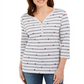 Karen Scott Blusa Feminina Estampa Mista Manga 3/4 Cinza Tamanho Pequeno X-S