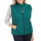 Colete acolchoado feminino Karen Scott, verde, tamanho grande