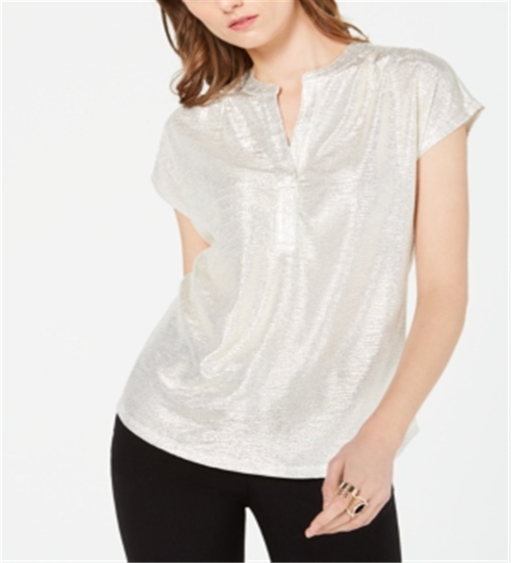 Top Pebble Shine Feminino INC International Concepts Branco Tamanho XS