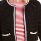 Cardigan feminino Charter Club com decote aberto e mangas compridas, preto, tamanho XX-G