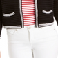 Cardigan feminino Charter Club com decote aberto e mangas compridas, preto, tamanho XX-G