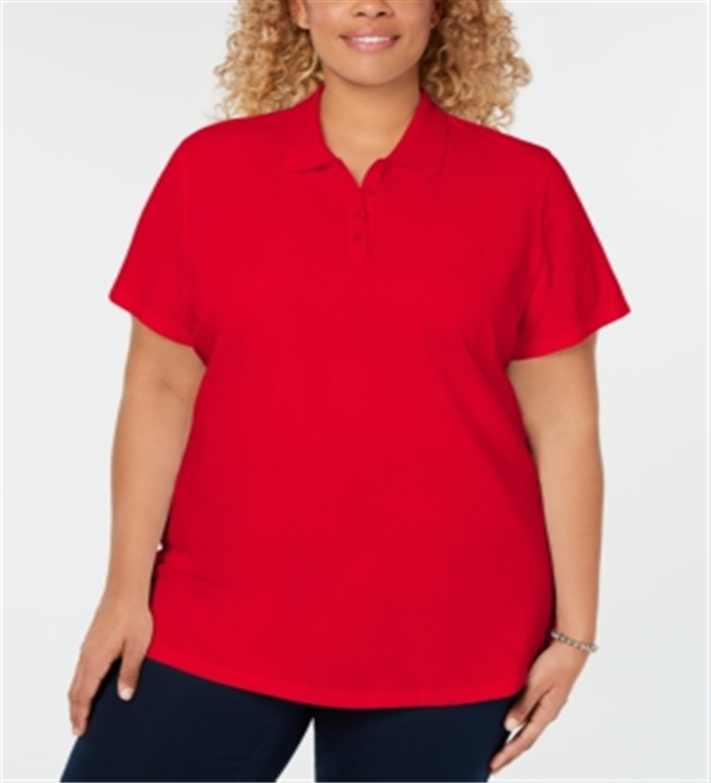 Polo Karen Scott Plus Cotton Feminino Vermelho Tamanho 2XL