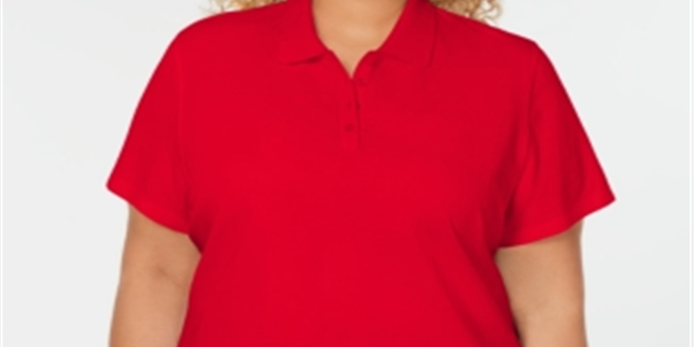 Polo Karen Scott Plus Cotton Feminino Vermelho Tamanho 2XL