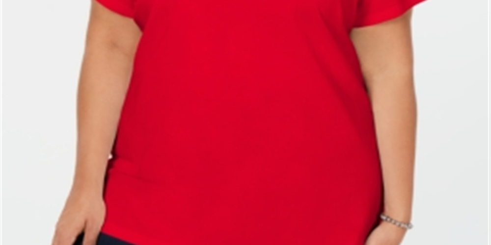 Polo Karen Scott Plus Cotton Feminino Vermelho Tamanho 2XL