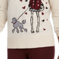 Blusa feminina estampada de manga comprida e gola redonda Maison Jules, branca, tamanho médio