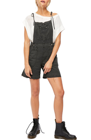 Calça feminina Free People Sights Linen Short Preta Tamanho P