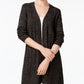 Karen Scott Cardigan Duster Feminino de Malha Marled - Preto Tamanho Pequeno P/M