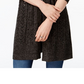 Karen Scott Cardigan Duster Feminino de Malha Marled - Preto Tamanho Pequeno P/M