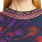 Vestido longo floral bordado Fuzzi feminino, azul, tamanho grande