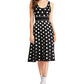 Vestido midi com decote redondo e bolinhas Rachel Roy feminino, preto, tamanho XX-G