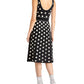 Vestido midi com decote redondo e bolinhas Rachel Roy feminino, preto, tamanho XX-G