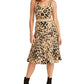 Vestido midi com decote redondo e bolinhas Rachel Roy feminino, preto, tamanho XX-G