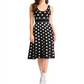 Vestido midi com decote redondo e bolinhas Rachel Roy feminino, preto, tamanho XX-G