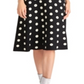 Vestido midi com decote redondo e bolinhas Rachel Roy feminino, preto, tamanho XX-G