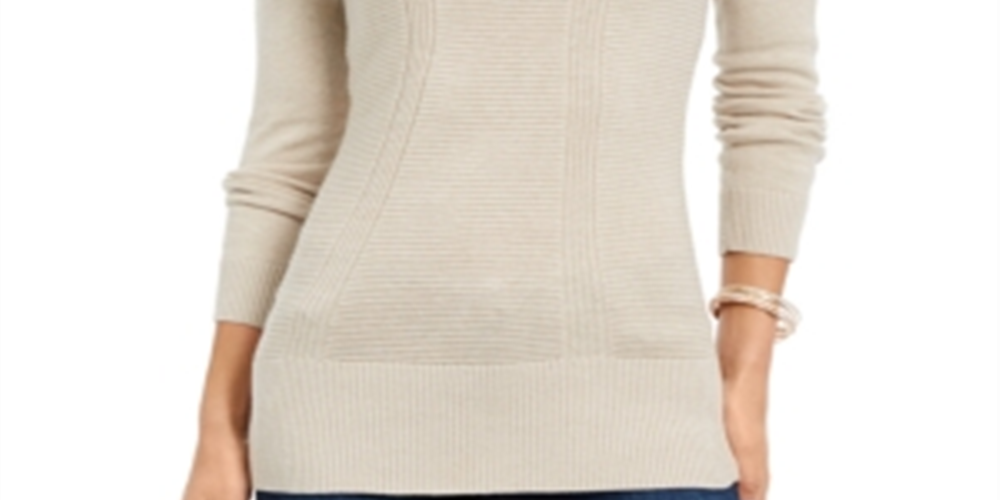 Suéter feminino estilo &amp; co com pontos mistos bege tamanho XS