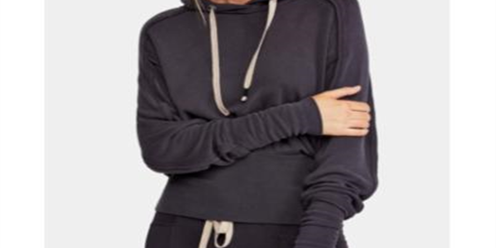 Moletom com capuz e cordão do Movimento Feminino Free People, vermelho amora, tamanho P
