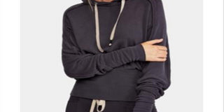 Moletom com capuz e cordão do Movimento Feminino Free People, vermelho amora, tamanho P